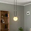 Image de EMIBIG LIGHTING Suspension Glam, noir/opale, à 1 lampe