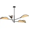 Image de EMIBIG LIGHTING Suspension Vene, noir/aspect rotin, à 4 lampes