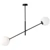 Image de EMIBIG LIGHTING Plafonnier linéaire, noir/opale, à 2 lampes