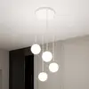 Image de EMIBIG LIGHTING Suspension Royal, à 4 lampes, blanc opale/blanc, verre, E14