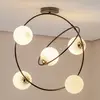 Image de EMIBIG LIGHTING Plafonnier Stardom, blanc opale/noir, verre, E14