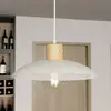 Image de EMIBIG LIGHTING Suspension Kobe, à 1 lampe, acier, bois, blanc