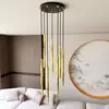 Image de EMIBIG LIGHTING Suspension Selter Premium, dorée, à 7 lampes, métal
