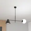 Image de EMIBIG LIGHTING Plafonnier Hermes, à 2 lampes, noir, verre, 70 cm, E14