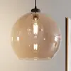 Image de TK Lighting Suspension Cubus, ambre, verre, Ø 30 cm, E27