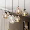 Image de TK Lighting Suspension Cubus, 74 cm, 6 lampes, transparent/miel/brun, verre