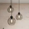 Image de TK Lighting Suspension Cubus, Ø 50 cm, 3 lampes, gris fumé, verre
