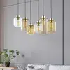 Image de TK Lighting Suspension Marco Brown, à 6 lampes, transparent/brun