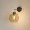 Image de TK Lighting Applique murale Cubus, noir/ambre, verre, Ø 18 cm, E27