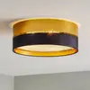 Image de TK Lighting Plafonnier Hilton, noir/doré, Ø 45 cm