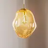Image de TK Lighting Suspension en verre Sol, Ø 35cm, noir/ambre