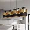 Image de TK Lighting Suspension Hilton, noir/doré, à 4 lampes
