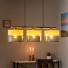 Image de TK Lighting Suspension Nicol, noir/imitation bois, 70x20 cm 3 lampes à 3 x E27