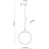 Image de TK Lighting Suspension Esme, verre opalin, à 1 lampe, Ø 35 cm