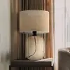 Image de TK Lighting Lampe à poser Melody, hauteur 48 cm, verre brun, jute naturel