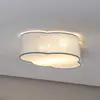 Image de TK Lighting Plafonnier Cloud, bleu, 43 cm de long, textile, nuage, E27