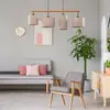 Image de TK Lighting Suspension Deva Nature, à 4 lampes, textile