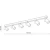 Image de TK Lighting Spot pour plafond Top, ajustable, brun, à 6 lampes linear
