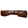 Image de MIUFORM Shell U Canapé avec accoudoir | 330x265x75cm | Canapé moderne en tissu facile à nettoyer | Canapé modulable | Forme L gauche | Couleur: Terracotta