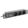 Image de LANBERG PDU 10'' 1U 16A, 3X 230V SCHUCKO 2M Noir