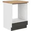 Image de Meuble bas pour four encastrable avec plan de travail - Gris mat - L 60 x P 516 x H 85 cm - LASSEN