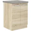 Image de Meuble bas 2 portes battantes - Décor chêne sonoma - L 60 x P 516 x H 85 cm - LASSEN
