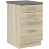 Image de Meuble bas 4 tiroirs avec plan de travail - Décor chêne sonoma - L 40 x P 516 x H 85 cm - LASSEN
