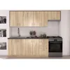 Image de SARA Cuisine complète modulable - 7 éléments - Décor chêne sonoma - L 240 cm - Plan de travail non inclus