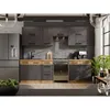 Image de Cuisine complète ROCK 7 éléments - Décor chêne lancelot et gris matera - L260 x P 52 x H82 cm - Plan de travail non inclus