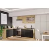 Image de MODENA - Cuisine complète - 210 x 150 x 82 cm - Chêne artisan / Noir mat - Plan de travail non inclus