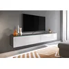 Image de Meuble TV Lowboard D 140/180 cm, meuble TV, meuble TV flottant, blanc mat, éclairage LED en option (sans éclairage LED, 180 cm)