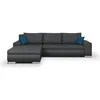 Image de Canapé dangle convertible réversible 5 places Indian - Tissu gris foncé - L 289 x P 94/188 x H 88 cm