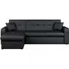 Image de Canapé dangle réversible convertible 3 places - Simili noir - Contemporain - L 235 x P 85 - 153 cm - ROMAN
