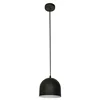 Image de Helam MADISON Dome Suspension Plafonnier Noir, Blanc 17cm