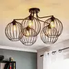 Image de HELam Plafonnier Cumera avec abat-jour cage, à 5 lampes
