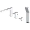 Image de Omnires PM7432CRB Parma Robinet de Baignoire 4 Trous, Chrome/White