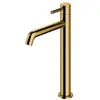 Image de Or Couleur Laiton Salle de Bains Lavabo Gold Haut Robinet Levier Unique