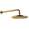 Image de Omnires WGSET1GL Slimline Pommeau de Douche à Effet Pluie avec Bras, ø25 cm, Gold