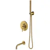Image de Omnires SYSYSYW01GL Ensemble complet de douche à encastrer en laiton avec douchette à main Doré