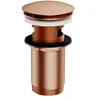 Image de Omnires A706CPB, Bouchon clic-clac pour lavabo avec trop-plein KLIK-KLAK, Brushed copper