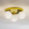 Image de Argon Plafonnier Fatis verre opale/laiton à 3 lampes rond