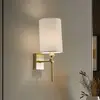 Image de Argon Applique murale Azzi abat-jour en tissu à 1 lampe blanc