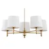 Image de Argon Suspension Polo Plus à 5 lampes laiton/crème