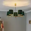 Image de Argon Suspension Polo Plus à 5 lampes laiton/vert