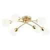 Image de Argon Plafonnier Marlo, couleur laiton, verre opalin, 6 lampes