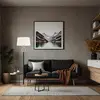 Image de Argon Lampe sur pied Priam, noir/doré, acier, hauteur 156 cm