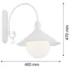 Image de Argon Applique d'extérieur Enduro, blanc, acier, verre, IP44, E27