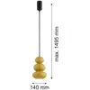 Image de Argon Suspension Oman, jaune miel brillant, verre, Ø 14 cm