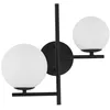 Image de tooLight Applique murale intérieure APP1170-2W lampes murales en verre, métal pour le salon, la chambre à coucher (blanc noir)