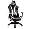 Image de Diablo X-Horn Chaise Gaming Siege Fauteuil Bureau Accoudoirs 3D Design Ergonomique Oreiller Cou Coussin Lombaire Skaï Fonction d'inclinaison Noir-Blanc Normal (L)